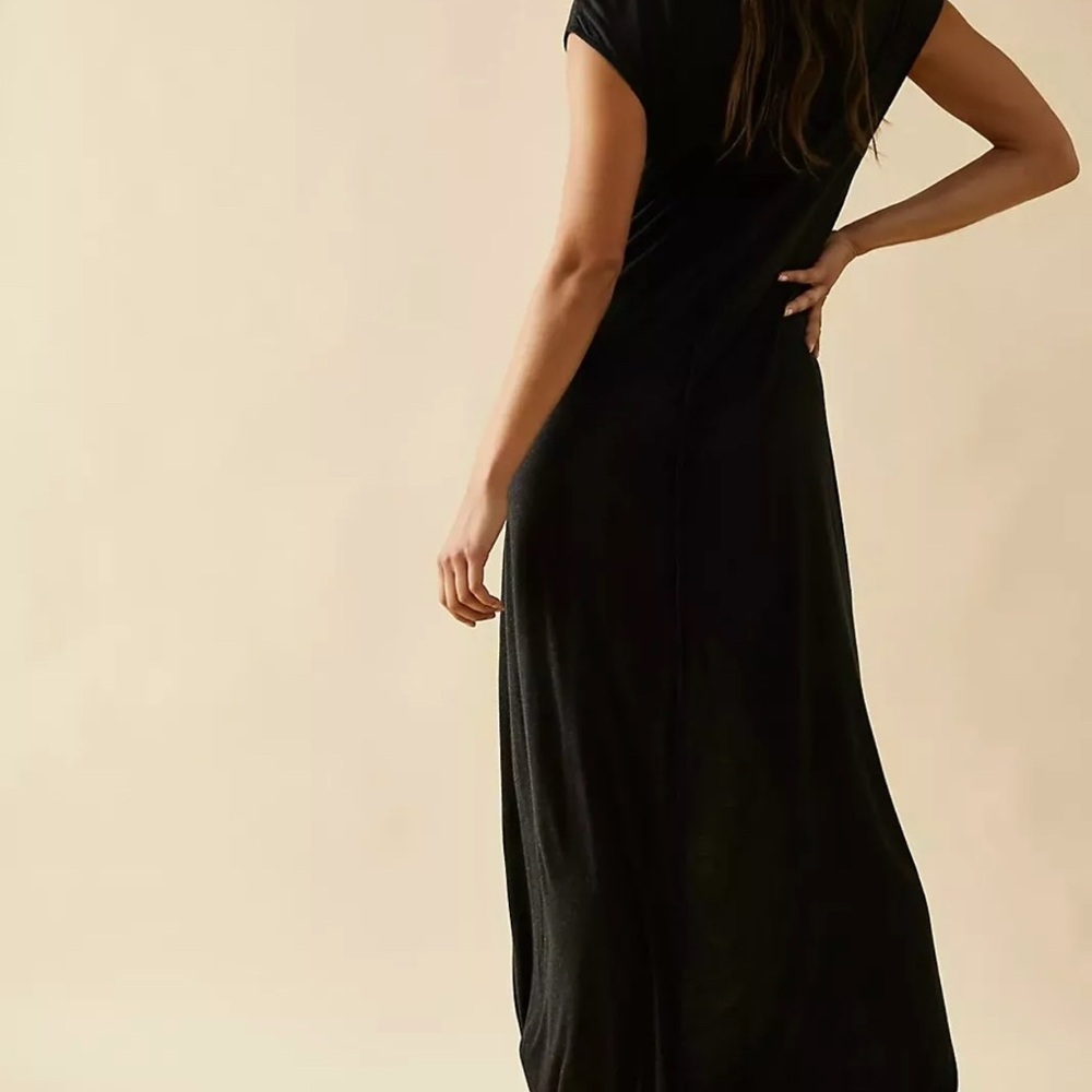 Free People Beach Marina Maxi Dress Size XL Kelp Green Linen Twist Front - Picture 4 of 11